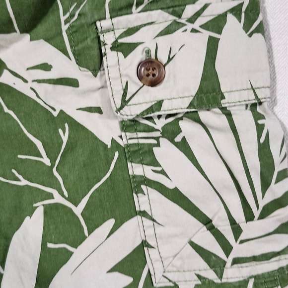 Lands' End Boys Cargo Shorts‎ Size L (14-16) Green White Leaf Print Drawstring - Picture 4 of 12